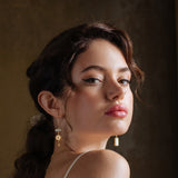 Orange Blossom Asymmetric Drop Earrings