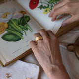 Bromelia Gold & Green Tourmaline Ring