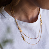 Bromelia Gold Linked & Spinel Necklace