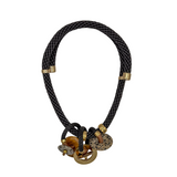 Satya Black Rope & Stacked Pendant Necklace