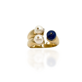 Three Wise Women Blue Sodalite & Pearl Ring
