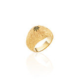 Bromelia Gold & Green Tourmaline Ring