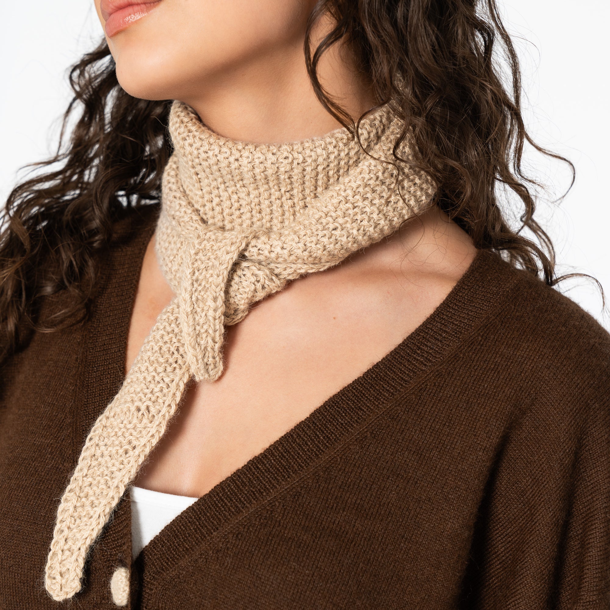 Ethical hand knit alpaca wool scarf | Fair trade accessories and gifts at Petite Protea, Chicago