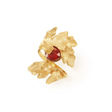 Harvest Gold Leaf & Garnet Ring
