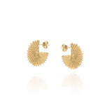 Layered Petal Gold Hoop Earrings