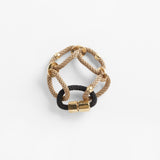 Circe Beige, Black & Brass Looped Bracelet