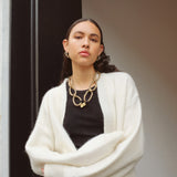 Circe Beige & Black Rope Looped Necklace