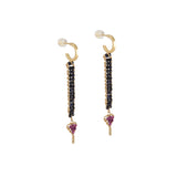 Sapphire & Ruby Beaded Drop Earrings