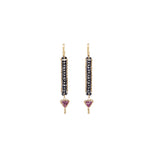 Sapphire & Ruby Beaded Drop Earrings