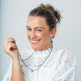 Green Beaded Malachite Long Necklace