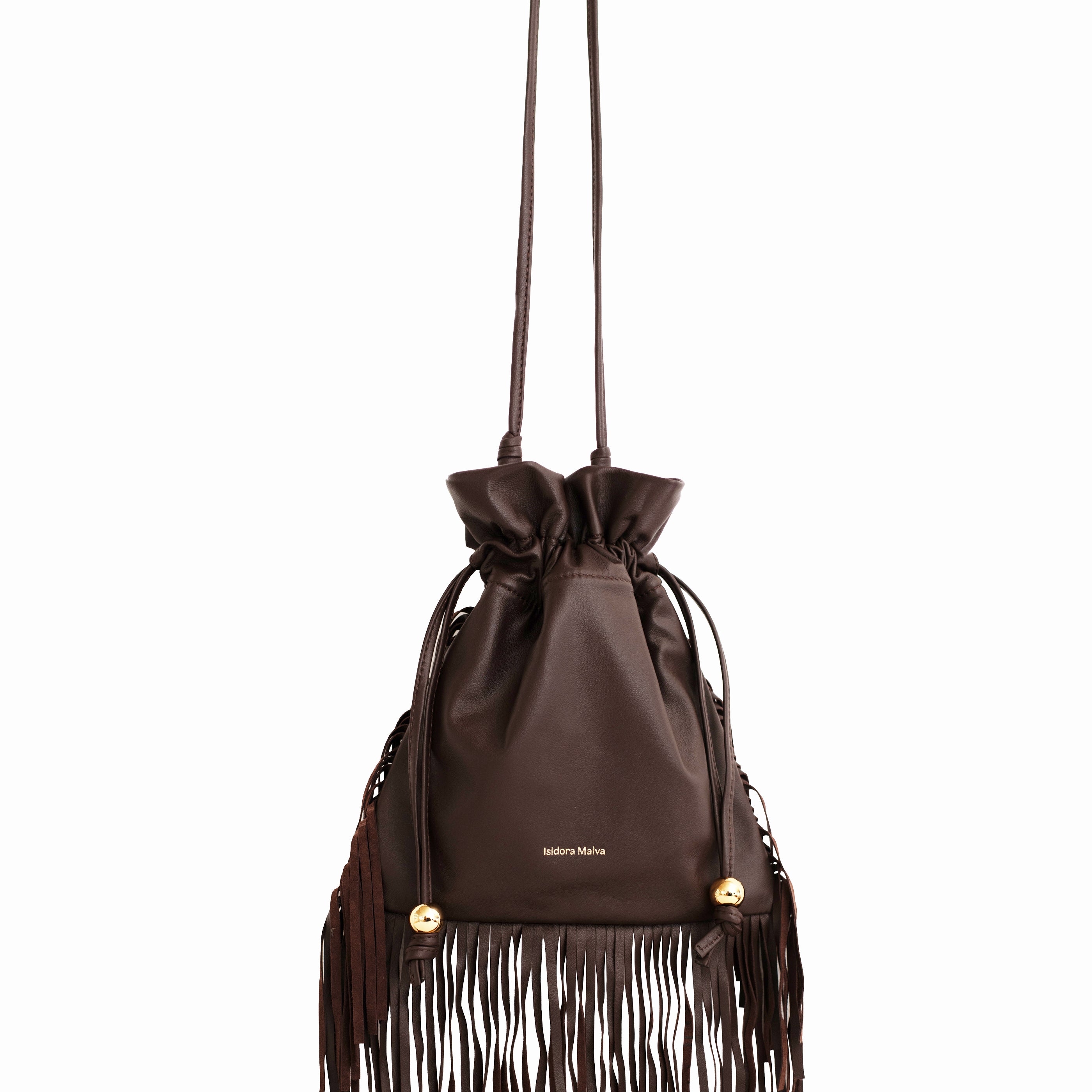 Brown Leather Drawstring Bag | Shop Ethical Accessories at Petite Protea
