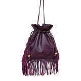 Burgundy Leather Fringes Bag | Shop Artisan Bags at Petite Protea