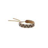 Journey Taupe & Black Beaded Wrap Bracelet