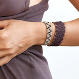 Journey Taupe & Black Beaded Wrap Bracelet
