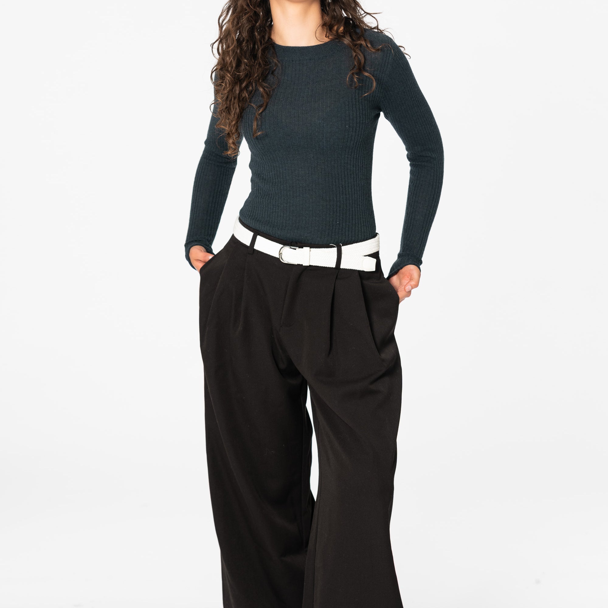 Merino Wool Rib Sweater in Peacock Green | Shop Ethical Wool Gifts at Petite Protea