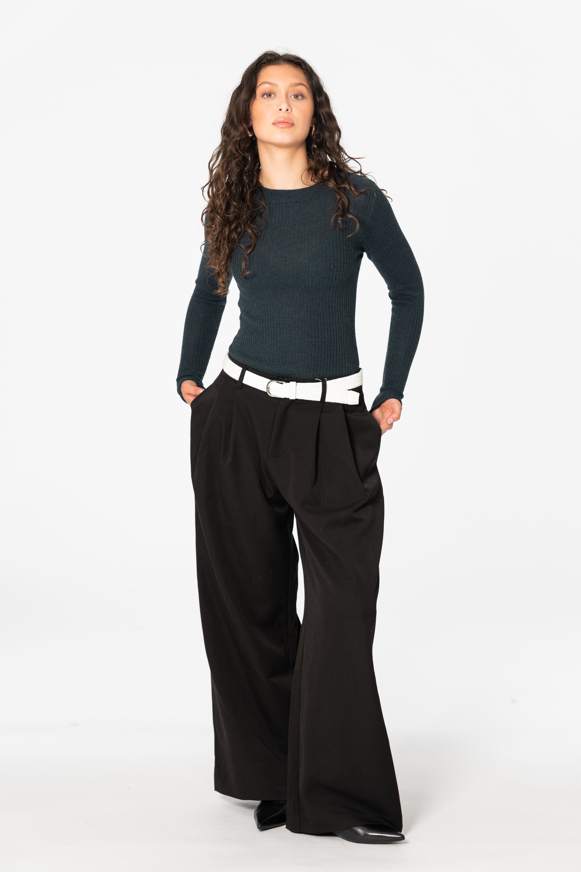 Merino Wool Rib Sweater in Peacock Green | Shop Ethical Wool Gifts at Petite Protea