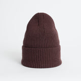 Merino Wool Merlot Red Handknit Rib Hat
