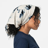 Merino Wool Blue & Ivory Shibori Scarf