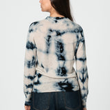 Merino Wool Blue & Ivory Shibori Sweater