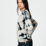 Merino Wool Blue & Ivory Shibori Sweater
