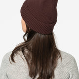 Merino Wool Merlot Red Handknit Rib Hat