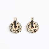 Ousia Black Rope & Dalmation Jasper Earrings