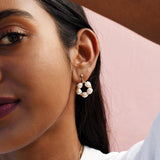 Gold & Swarovski Pearl Circle Earrings