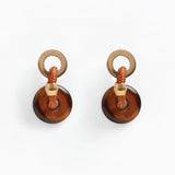 Raku Rope & Tigers Eye Drop Earrings