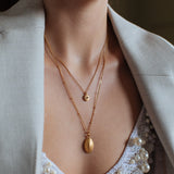 Rose & Ruby Reversible Pendant Gold Necklace