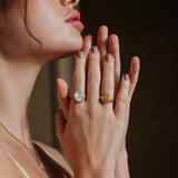 Orange Blossom Mother of Pearl Gold Ring