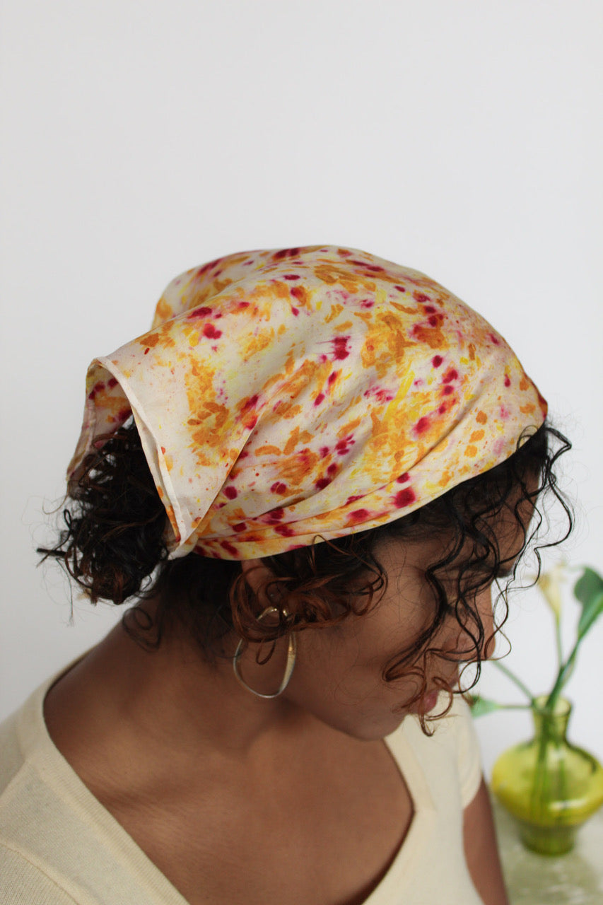 naturally dyed ethical handmade silk scarf at petite protea 