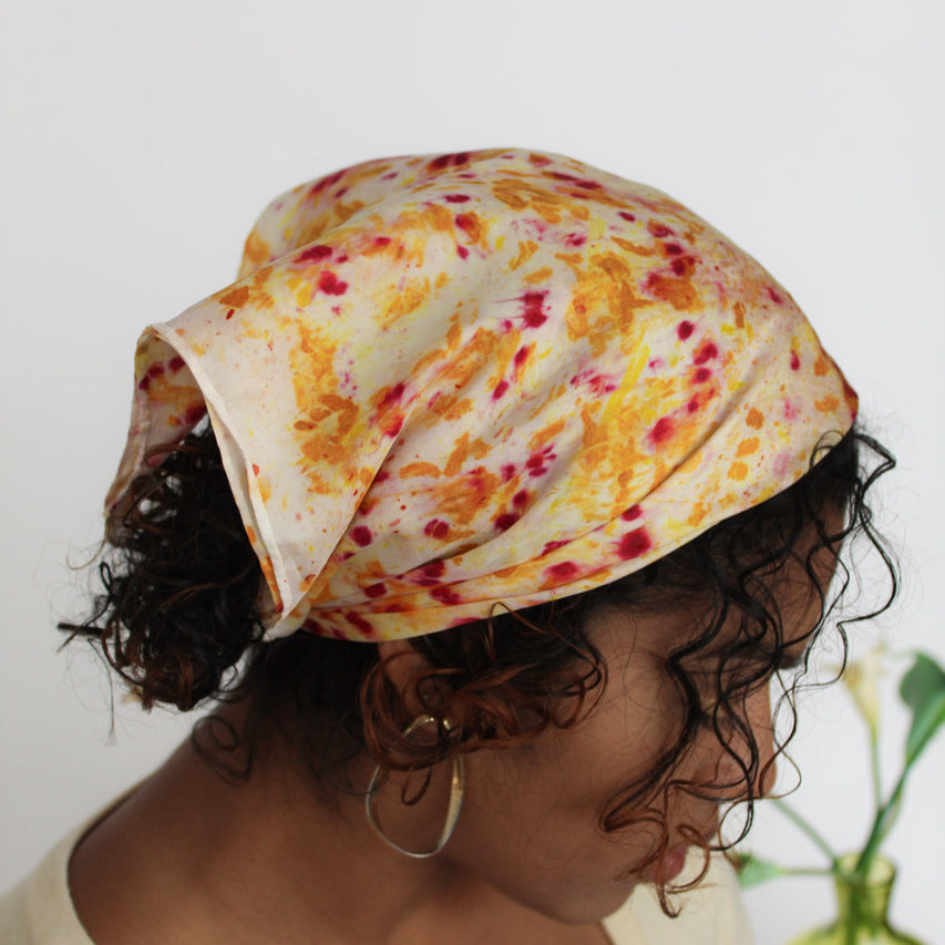 naturally dyed ethical handmade silk scarf at petite protea 