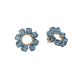 Blue Swarovski Crystal Circle Earrings