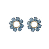 Blue Swarovski Crystal Circle Earrings