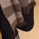 Yak Wool Brown Plaid Scarf