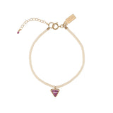 Triangle Gemstone Charm Beaded Bracelet