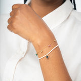 Triangle Gemstone Charm Beaded Bracelet