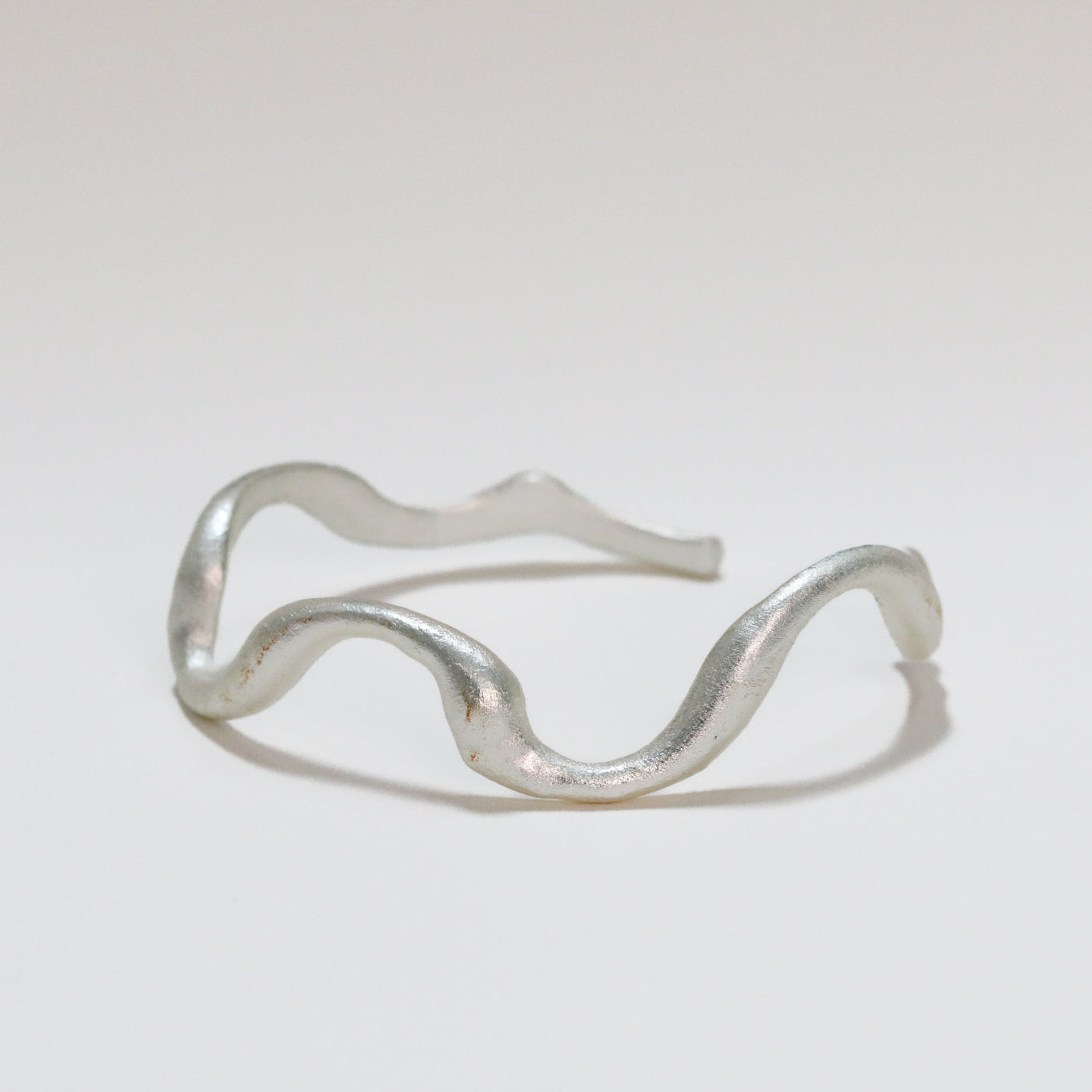 silver organic sculpted by hand bracelet, ethically handmade jewelry chicago 