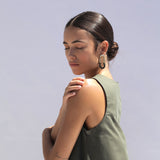 Cantadora Olive Rope & Brass Earrings