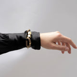 Circe Beige, Black & Brass Looped Bracelet