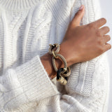 Circe Beige, Black & Brass Looped Bracelet