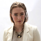 Circe Beige & Black Rope Looped Necklace
