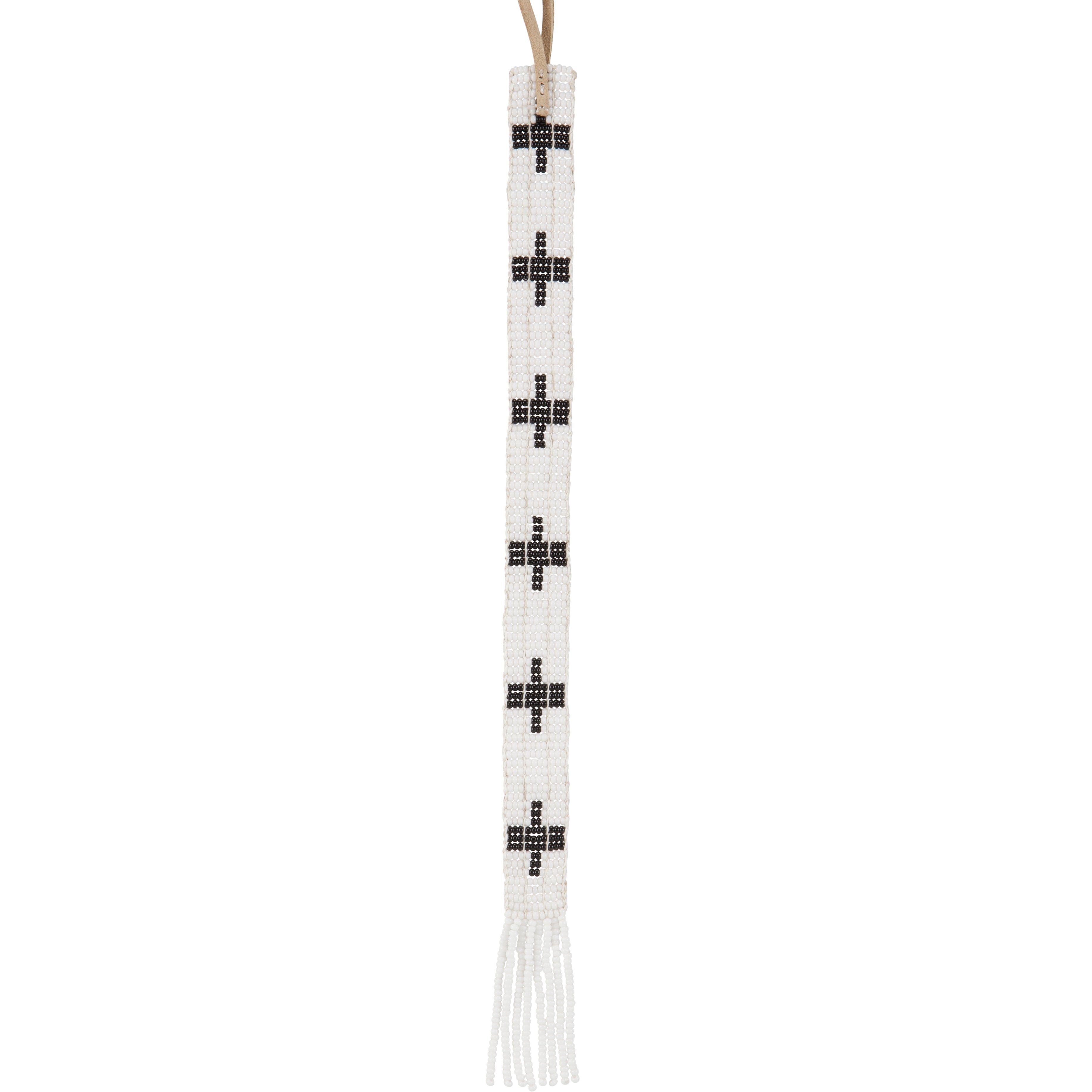 Handmade artisan beaded bookmark with cross motif, ethically made — Petite Protea Chicago