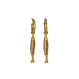 gold fish hoop earrings, handmade, chicago jewelry 
