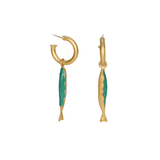 Beoná Enameled Fish Hoop Earrings