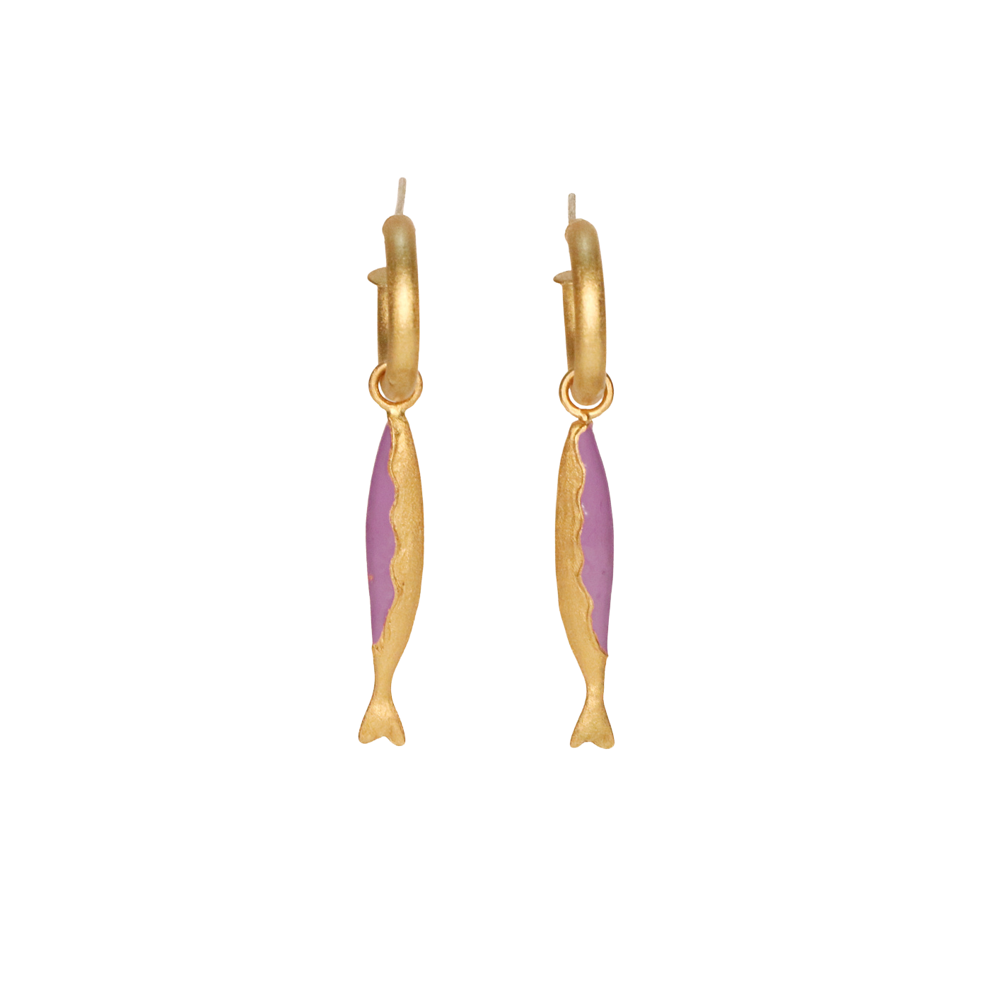 Beoná Enameled Fish Hoop Earrings