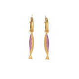 Beoná Enameled Fish Hoop Earrings