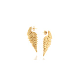 ethically handmade gold earrings, braided bromelia leaves, luxury fair trade