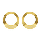 gold plated circle molded stud earrings, fair trade artisan earrings chicago 