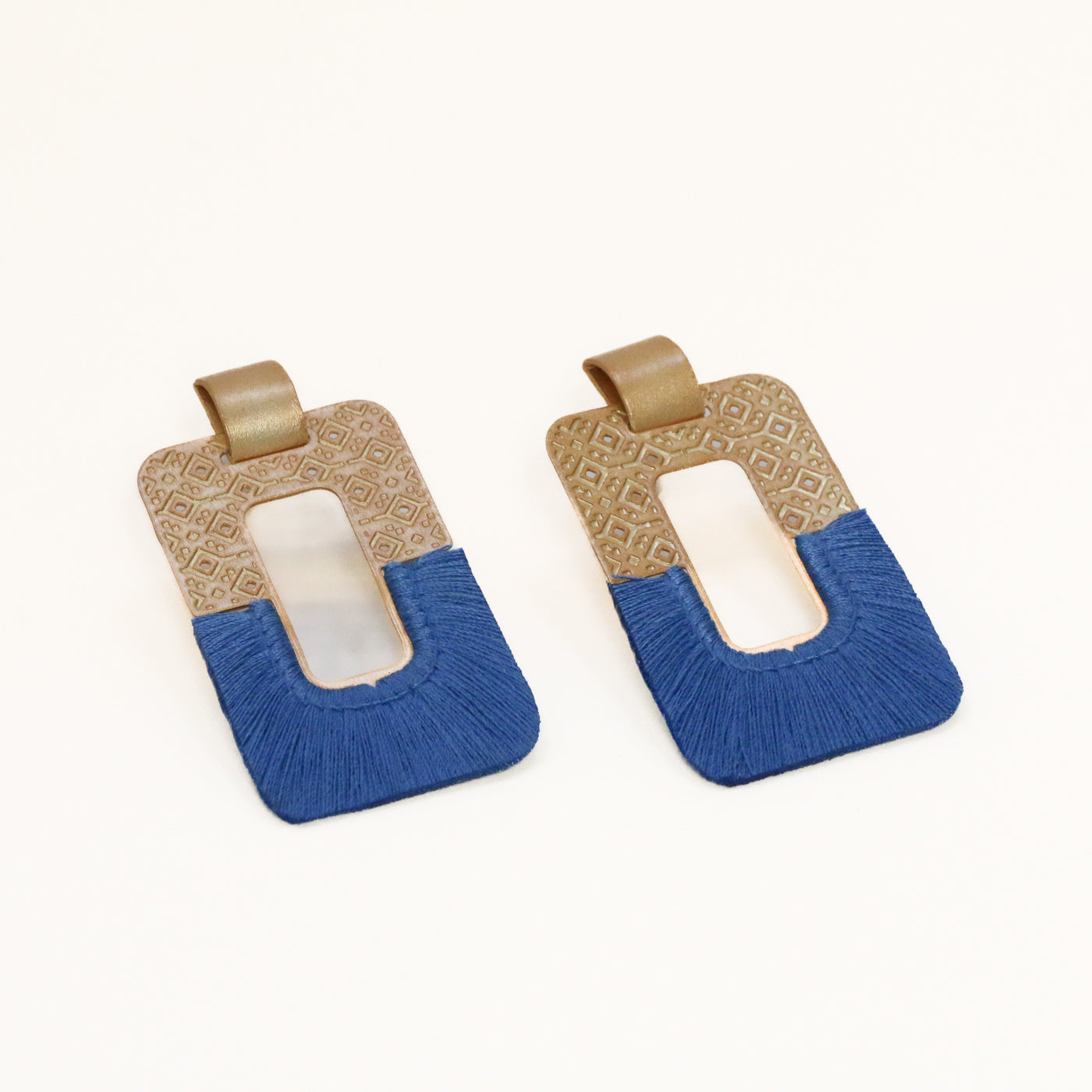 Taután Rectangle Stamped Earrings